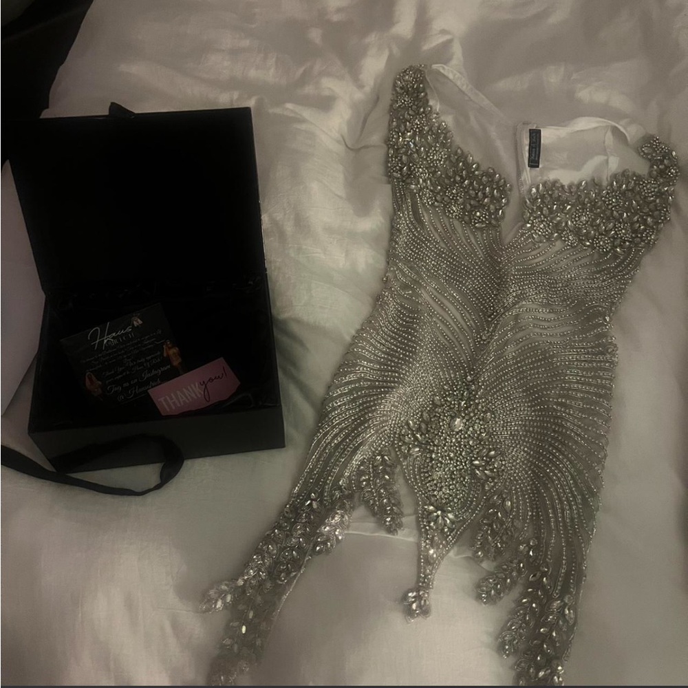 Diamond Contour Dress Silver Embellished Dress - Picture 7 of 7